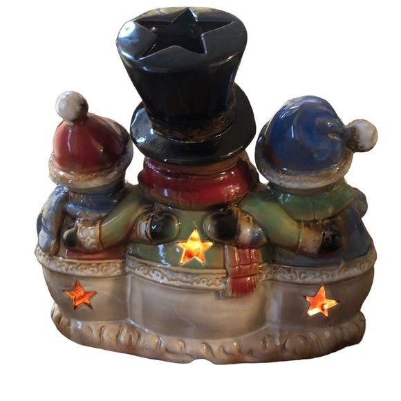 NOEL Light Up Snowman Christmas Decor Lights Winter Snowy Sparkle Table Top - Picture 2 of 5